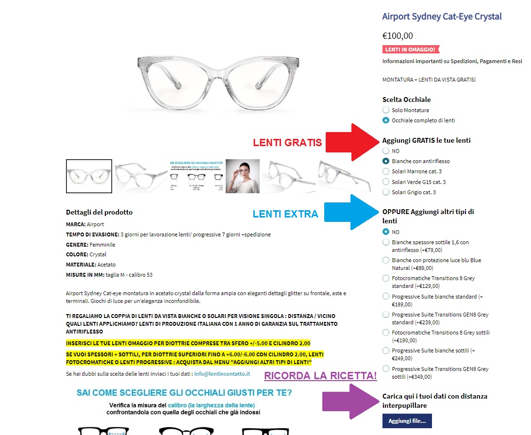Come ordinare occhiali completi online